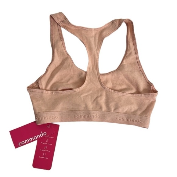 COMMANDO SIze XS Pima Cotton Blend Micro Rib Racerback Bralette Apricot NWT - Picture 4 of 8